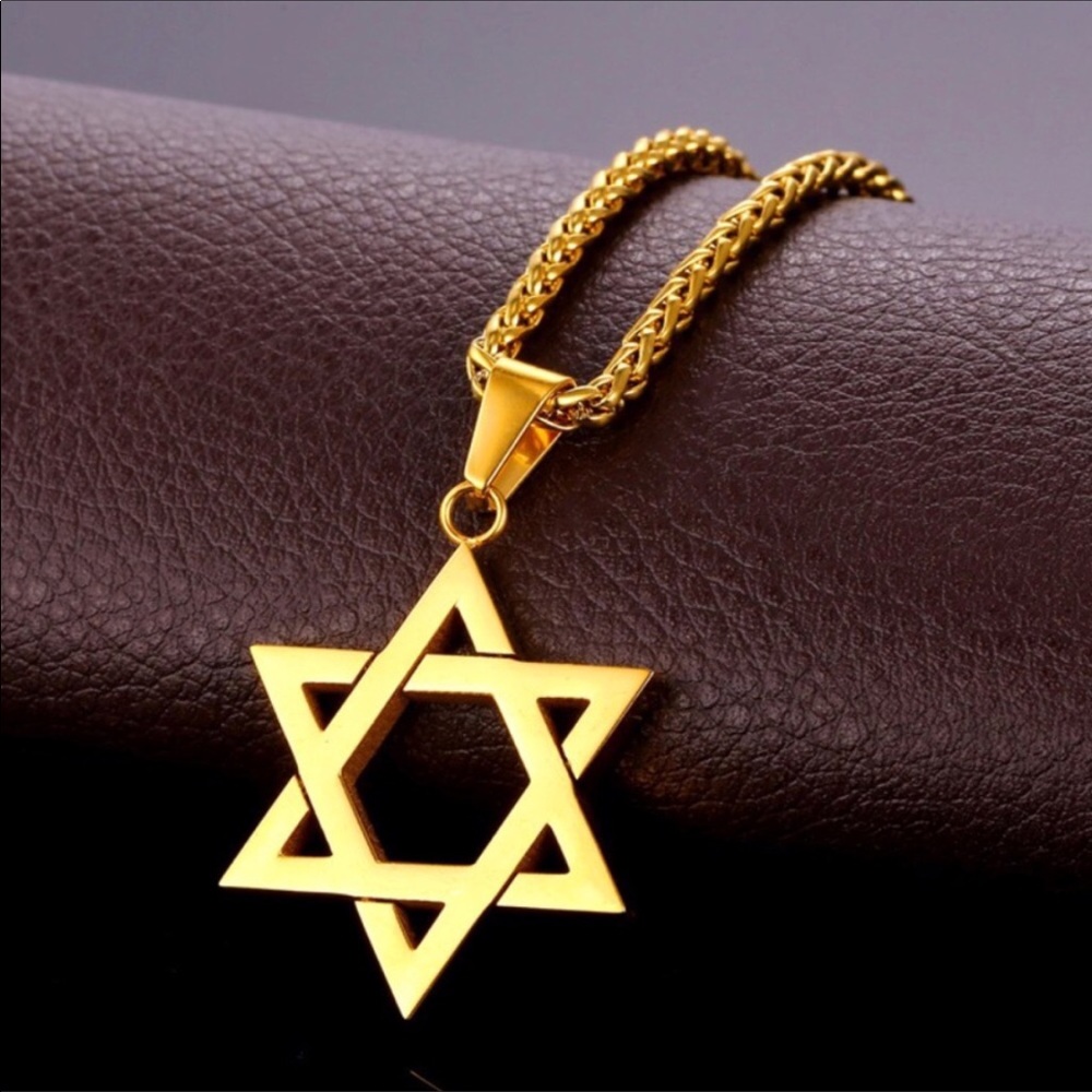 New unisex 18K Gold Magen Star Necklace
